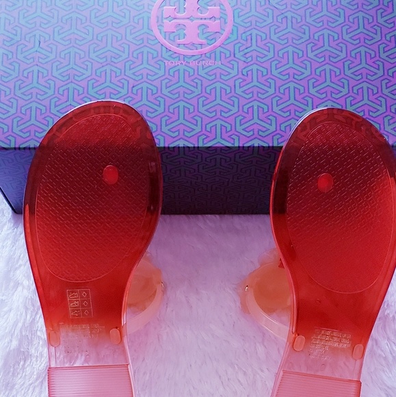 New Tory Burch Nantucket Red Blossom Jelly Thong - Picture 5 of 6